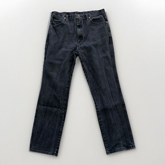 Wrangler Cowboy Cut Original Fit Jeans Mens 34x32 Black 5 Pocket Zip Fly Active - Picture 1 of 5